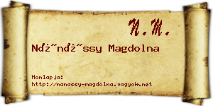Nánássy Magdolna névjegykártya