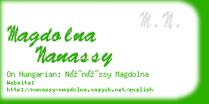 magdolna nanassy business card